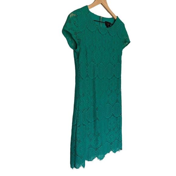 Laundry by Shelli Segal 6 Green Lace Dress Cocktail Party Short Sleeve Small - Picture 5 of 9